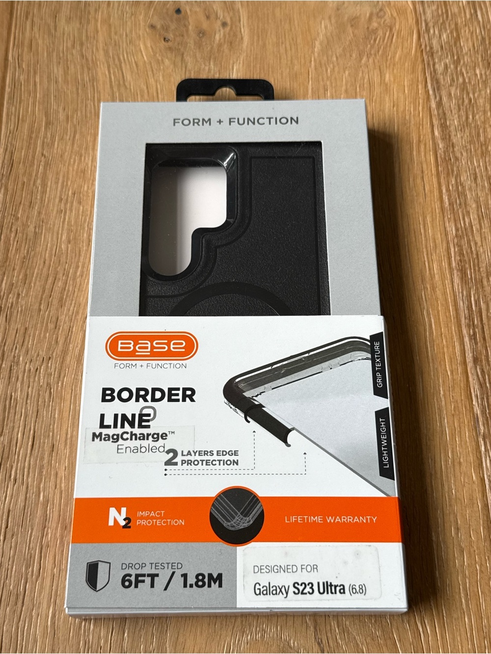 New Base Border Line MagCharge Case for Galaxy S23 Ultra 6.8” Black Case